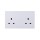 Ultra-thin Baby-skin Feeling UK/British Standard 2 Gang Unswitched Socket 13A 250V~ 50Hz (PC Panel, 4 Colors)