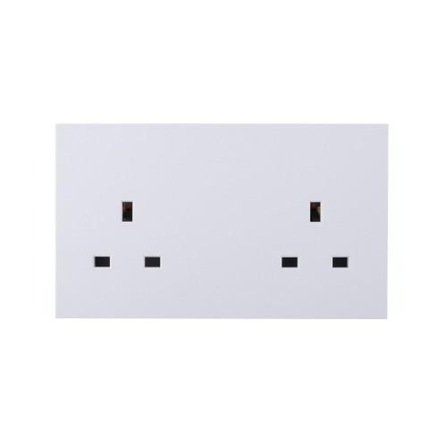 Ultra-thin Baby-skin Feeling UK/British Standard 2 Gang Unswitched Socket 13A 250V~ 50Hz (PC Panel, 4 Colors)