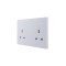 Ultra-thin Baby-skin Feeling UK/British Standard 2 Gang Unswitched Socket 13A 250V~ 50Hz (PC Panel, 4 Colors)