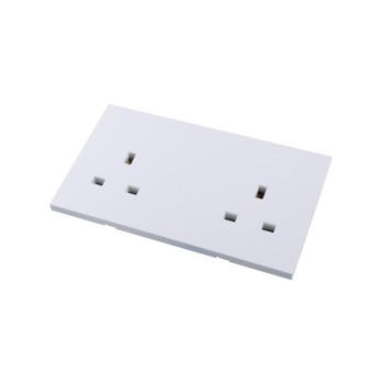Ultra-thin Baby-skin Feeling UK/British Standard 2 Gang Unswitched Socket 13A 250V~ 50Hz (PC Panel, 4 Colors)