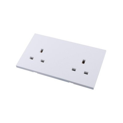 Ultra-thin Baby-skin Feeling UK/British Standard 2 Gang Unswitched Socket 13A 250V~ 50Hz (PC Panel, 4 Colors)