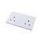 Ultra-thin Baby-skin Feeling UK/British Standard 2 Gang Unswitched Socket 13A 250V~ 50Hz (PC Panel, 4 Colors)