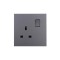 Ultra-thin Baby-skin Feeling UK/British Standard 1 Gang Single Pole Switched Socket 13A 250V~ 50Hz SP(PC Panel, 4 Colors)