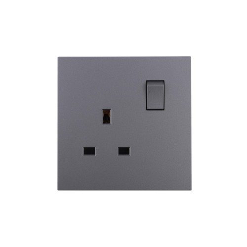Ultra-thin Baby-skin Feeling UK/British Standard 1 Gang Single Pole Switched Socket 13A 250V~ 50Hz SP(PC Panel, 4 Colors)