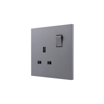 Ultra-thin Baby-skin Feeling UK/British Standard 1 Gang Single Pole Switched Socket 13A 250V~ 50Hz SP(PC Panel, 4 Colors)