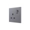 Ultra-thin Baby-skin Feeling UK/British Standard 1 Gang Single Pole Switched Socket 13A 250V~ 50Hz SP(PC Panel, 4 Colors)