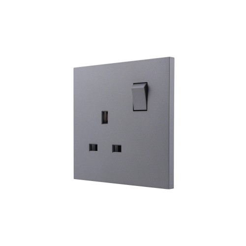 Ultra-thin Baby-skin Feeling UK/British Standard 1 Gang Single Pole Switched Socket 13A 250V~ 50Hz SP(PC Panel, 4 Colors)