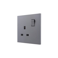 Ultra-thin Baby-skin Feeling UK/British Standard 1 Gang Single Pole Switched Socket 13A 250V~ 50Hz SP(PC Panel, 4 Colors)