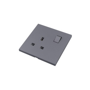 Ultra-thin Baby-skin Feeling UK/British Standard 1 Gang Single Pole Switched Socket 13A 250V~ 50Hz SP(PC Panel, 4 Colors)