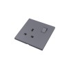 Ultra-thin Baby-skin Feeling UK/British Standard 1 Gang Single Pole Switched Socket 13A 250V~ 50Hz SP(PC Panel, 4 Colors)