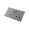 Ultra-thin Baby-skin Feeling UK/British Standard 2 Gang Single Pole Switched Socket + Type A&C 2.1A USB, SP 13A 250V~ 50Hz (PC Panel, 4 Colors)