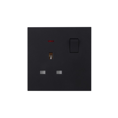 Ultra-thin Baby-skin Feeling UK/British Standard 1 Gang Single Pole Switched Socket with Neon 13A 250V~ 50Hz SP(PC Panel, 4 Colors)
