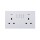 Ultra-thin Baby-skin Feeling UK/British Standard 2 Gang Single Pole Switched Socket with Neon 13A 250V~ 50Hz SP(PC Panel, 4 Colors)