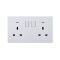 Ultra-thin Baby-skin Feeling UK/British Standard 2 Gang Single Pole Switched Socket with Neon 13A 250V~ 50Hz SP(PC Panel, 4 Colors)