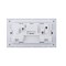 Ultra-thin Baby-skin Feeling UK/British Standard 2 Gang Single Pole Switched Socket with Neon 13A 250V~ 50Hz SP(PC Panel, 4 Colors)