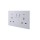 Ultra-thin Baby-skin Feeling UK/British Standard 2 Gang Single Pole Switched Socket with Neon 13A 250V~ 50Hz SP(PC Panel, 4 Colors)