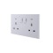 Ultra-thin Baby-skin Feeling UK/British Standard 2 Gang Single Pole Switched Socket with Neon 13A 250V~ 50Hz SP(PC Panel, 4 Colors)