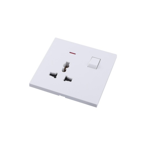 Ultra-thin Baby-skin Feeling 1 Gang Universal Outlets Switched Socket with Neon 16A 250V~ 50Hz(PC Panel, 4 Colors)