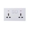Ultra-thin Baby-skin Feeling 2 Gang Universal Outlets Switched Socket with Neon 16A 250V~ 50Hz(PC Panel, 4 Colors)
