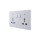 Ultra-thin Baby-skin Feeling 2 Gang Universal Outlets Switched Socket with Neon 16A 250V~ 50Hz(PC Panel, 4 Colors)