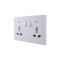 Ultra-thin Baby-skin Feeling 2 Gang Universal Outlets Switched Socket with Neon 16A 250V~ 50Hz(PC Panel, 4 Colors)