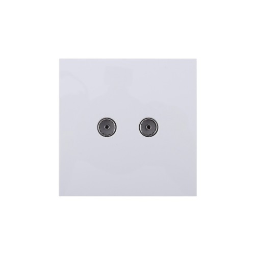 Ultra-thin Baby-skin Feeling 2 Gang TV Socket (PC Panel, 4 Colors)