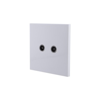 Ultra-thin Baby-skin Feeling 2 Gang TV Socket (PC Panel, 4 Colors)