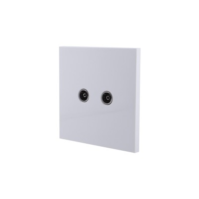 Ultra-thin Baby-skin Feeling 2 Gang TV Socket (PC Panel, 4 Colors)