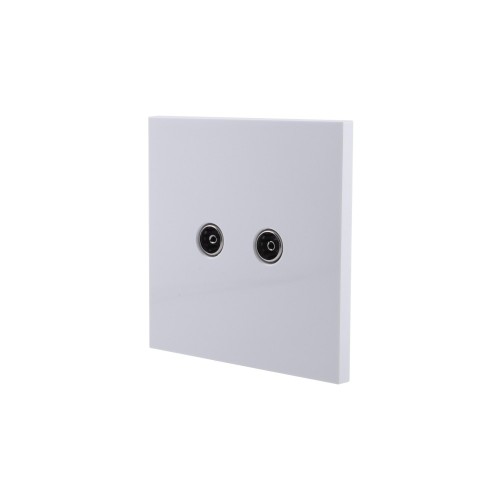 Ultra-thin Baby-skin Feeling 2 Gang TV Socket (PC Panel, 4 Colors)