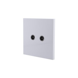 Ultra-thin Baby-skin Feeling 2 Gang TV Socket (PC Panel, 4 Colors)