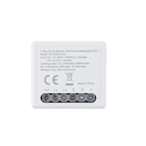 16A 1 Gang Smart Switch Breaker(AC/DC Power Metering) Wireless Controller Smart Breaker for Lighting
