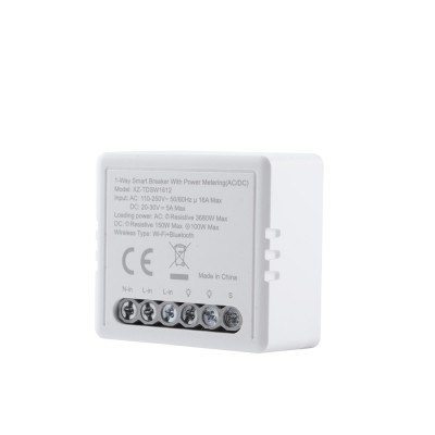 16A 1 Gang Smart Switch Breaker(AC/DC Power Metering) Wireless Controller Smart Breaker for Lighting