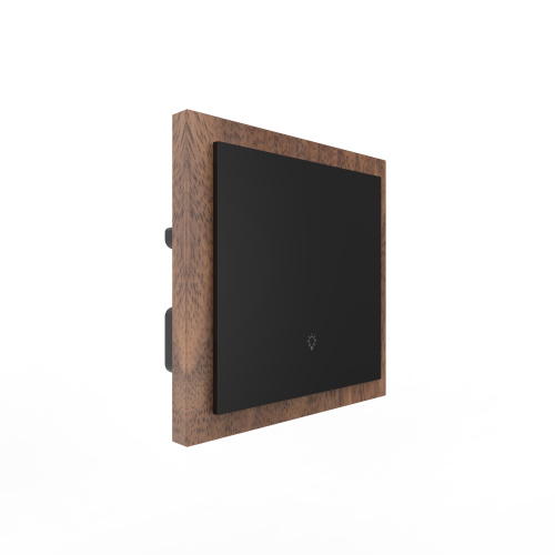 1 Gang 250V 10A Smart ZigBee Wall Switch (L-N Version) Black Walnut Wood Frame High Luxury Style Home Decoration