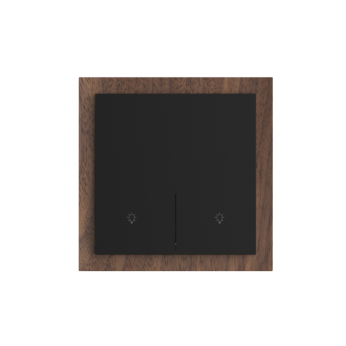 2 Gang 250V 10A Smart ZigBee Wall Switch (L-N Version) Black Walnut Wood Frame High Luxury Style Home Decoration