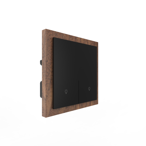 2 Gang 250V 10A Smart ZigBee Wall Switch (L-N Version) Black Walnut Wood Frame High Luxury Style Home Decoration