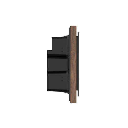 Zigbee Intelligent Scenario Switch 6 Gang Smart Wall Scene Switch (L&N) Black Walnut Wood material frame