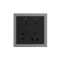 86 Type 10A 250V Five-hole Electrical Wall Socket with USB A+C Ports Outlets 45W Fast Charing Aluminum Frame