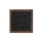 86 Type 10A 250V Five-hole Electrical Wall Socket with USB A+C Ports Outlets 45W Fast Charing Black Walnut Wood Frame