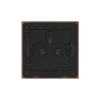 86 Type 10A 250V Three-hole Electrical Wall Socket Outlets Black Walnut Wood Frame