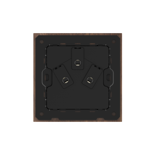 86 Type 10A 250V Three-hole Electrical Wall Socket Outlets Black Walnut Wood Frame