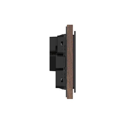 86 Type 10A 250V Three-hole Electrical Wall Socket Outlets Black Walnut Wood Frame