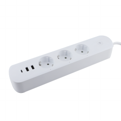 Korean Market KC/EU Standard 3 AC Outlets+ UBS 2A+1C Smart Power Strip Extension Socket with Fast Charging 35W