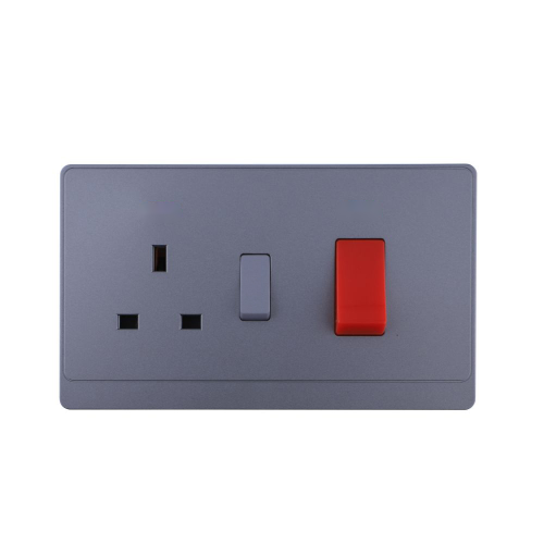 Cooker Plates Wall Switched Socket 45A 250V~(PC Panel, 4 Colors)