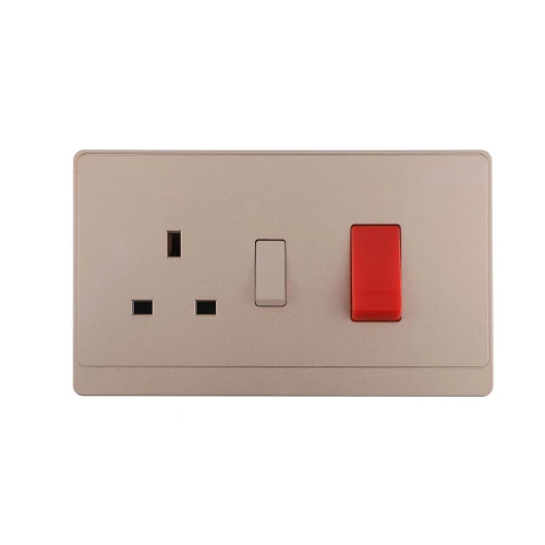 Cooker Plates Wall Switched Socket 45A 250V~(PC Panel, 4 Colors)