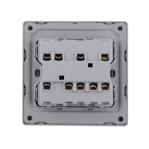 3 Gang 1 Way/2 Way Wall Switch 10AX 250V~(PC Panel, 4 Colors)