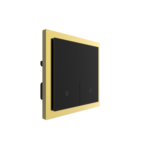 2 Gang 250V 10A Smart ZigBee Wall Switch (L-N Version) Stainless Steel Gold Plated Frame High Luxury Style Home Decoration