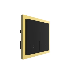 2 Gang 250V 10A Smart ZigBee Wall Switch (L-N Version) Stainless Steel Gold Plated Frame High Luxury Style Home Decoration