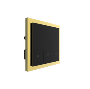 3 Gang 250V 10A Smart ZigBee Wall Switch (L-N Version) Stainless Steel Gold Plated Frame High Luxury Style Home Decoration