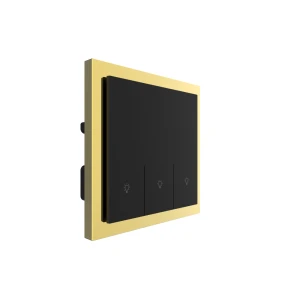 3 Gang 250V 10A Smart ZigBee Wall Switch (L-N Version) Stainless Steel Gold Plated Frame High Luxury Style Home Decoration