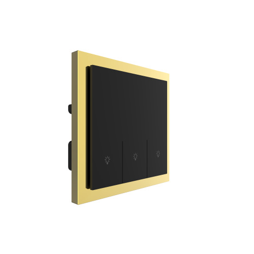 3 Gang 250V 10A Smart ZigBee Wall Switch (L-N Version) Stainless Steel Gold Plated Frame High Luxury Style Home Decoration